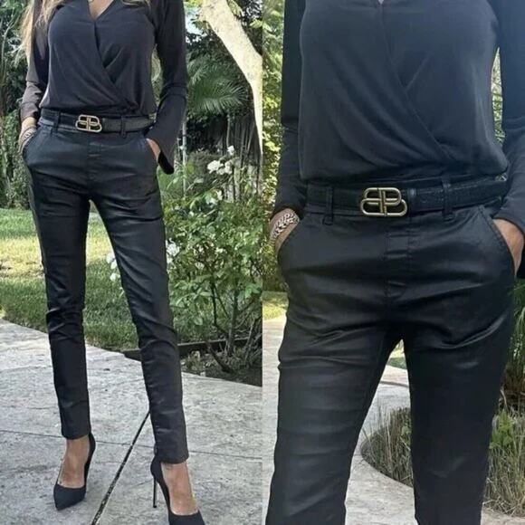 BEVY FLOG Pants - Flog Black Dafna Pull On Skinny Pants Stretch Mid Rise Cotton Womens Size 25